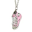 Silvertone Pink Crystal Star Gym Shoe Fashion Necklace