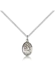 Free Engraving Included Medal- Sterling Silver St. Saint Felicity Pendant 1/2 x 1/4" 9341SS--w/18" Chain & Box Patron Saint of Death of Children