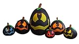 BZB Goods 12 Foot Long Illuminated Halloween Inflatable Black Pumpkins in Various Sizes Decoration