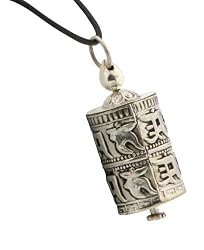 Sterling Silver Prayer Wheel Pendant - Free Shipping