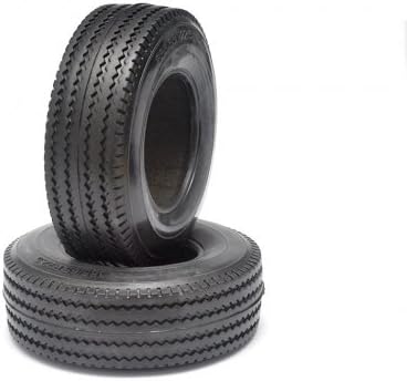 Boom Racing #BRQ25421 Rubber Tire For Tractor Truck Wide Version (2) for Tamiya 1/14 Truck (1838LS)