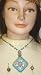 Genuine Gold Plated Short Chain Necklace with Fancy Square Pendant and Earrings