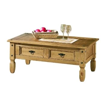 Ambientehome Donez / 57046 Table basse Pin massif aspect ancien 77 x 107 x 46 cm (Import Allemagne)