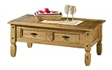 Ambientehome 57046 Couchtisch Donez Kiefer massiv antik gewachst T/B/H 77 x 107 x 46 cm