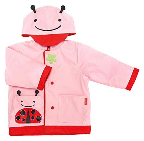 Skip Hop Zoo Little Kid and Toddler Hood Rain Jacket, Large, Multi Ladie Ladybug