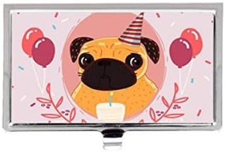 Cute Cartoon Puppy Dog In Hat Unique Custom Images Business Card Holder Name Case