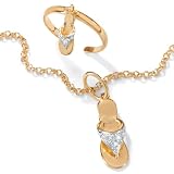 18k/Sterling Silver Ankle Bracelet
