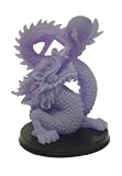 Chinese Feng Shui Noctilucent Light Purple Dragon Statue Figurine
