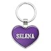 Graphics and More Metal Keychain Key Chain Ring Purple I Love Heart Names Female S Sava - Selena