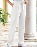 Women's UltraSofts UltraSofts Interlock Knit Pants, White, Petite Medium