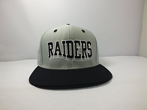 LOS ANGELES RAIDERS NFL GREY/BLACK SCRIPT FLAT BRIM VINTAGE SNAPBACK