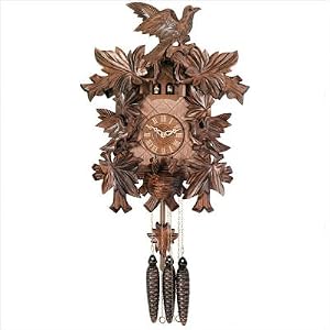 Musical Cuckoo Clock with Three Birds and Nest Design