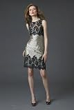 Golden Cocktail Dresses with Black Lace by Dina Bar-el