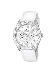 Lotus Womens Fashion L15681/1 Silver Leather Quartz Watch with White Dial
