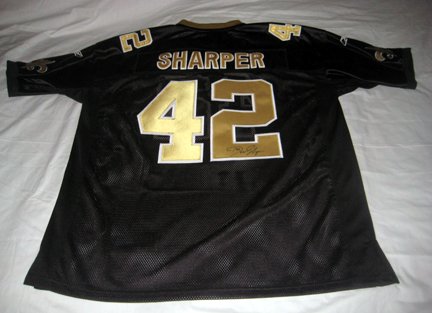 Darren Sharper Signed New Orleans Saints Black Jersey Super Bowl XLIV Champs