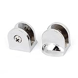 uxcell　ガラスクリップ　6?8mm厚　クランプホルダー　シルバートーン　支持ブラケット　ガラス棚板用　2個