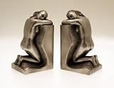 Art Deco - Beautiful Nude Erotic Lady Bookends - Pewter