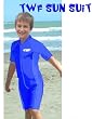 CHILDRENS TWF UV SUNSUIT 5-6Y BLUE RASH GUARD
