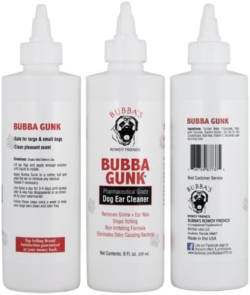 Bubbas Extra Strength Dog Ear Cleaner Solution - Pharmacist Formulated Natural Pet Ear Wash For Dogs And Cats-Remove Odor Causing Bacteria, Yeast, Fungus, Mites & Wax Buildup. 8oz Bottle-100% Treatment Satisfaction Guarantee