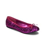 Cute Women's Ballet Flat Shoes Glitter Bow Hot Pink