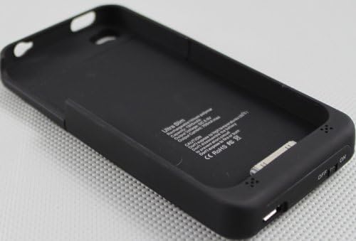 External Charger Battery Pack Case for Iphone 4g &amp; 4s USB Charging 1900mah (black)