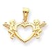 14k POL 2 AngelS ON OPEN Heart Pendant