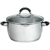 Ready Steady Cook Bistro 24cm Stainless Steel Casserole with Glass Lid, Silver and Black