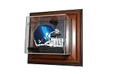New York Giants Mini Helmet Wall Mount Display Case with Classic Wood Finish Frame