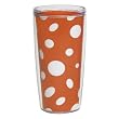 Orange & White Polka Dot 16 oz Insulated Beverage Tumbler, Clear