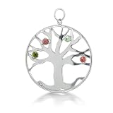Bling Jewelry Sterling Silver Birthstone CZ Open Tree of Life Pendant