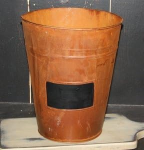 KPH Primitive Rusty Tin Large Sap Bucket Writable