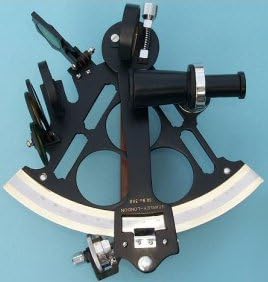 Solid Brass British Admiral's Nautical Sextant w/ Wood Box