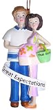 Dark Brunette Mother-To-Be Pregnant Woman Christmas Ornament