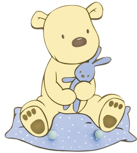 Dinico 0035821280 - Mein Teddybaer, 2er Kleiderhakenleiste