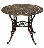 IMAGE OF DC America DT3600-BR 36-Inch Mesh Table, Heavy Duty Rust Free Cast Aluminum Construction, Bronze Powder Coated Finish