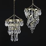 CLEAR ACRYLIC & GOLD METAL CHANDELIER ORNAMENT