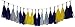 Just Artifacts Tissue Paper Tassel Garland KIT (Sailor) – 16 X Hanging Tassels – Navy Blue, Steel Blue, Royal Blue, Yellow Color Combination. Click for More Color Combinations!