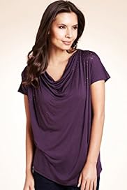 Autograph Cowl Neck Stud Drape Top
