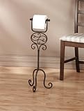 Iron Metal Standing TOILET PAPER Holder Tissue Floor Stand Rack Bathroom Decor