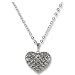 Sterling Silver Puffed Heart Pendant Diamond Cut Open Curb Chain Necklace with 18 Inch