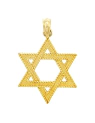 Jewish Gold Pendants - Star of David Yellow Gold Pendant