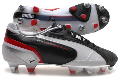 King Semelle Mixte SG - Chaussure de Foot Noir/Blanc/Rouge - taille 10.5