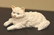 Dollhouse Miniature White Resin Persian Cat