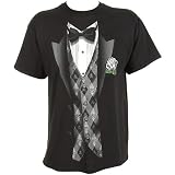 Hybrid Black Tie & Argyle Vest T-Shirt