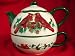 CARDINAL bird TEA FOR ONE teapot teacup holiday cup