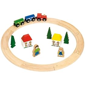 Wooden 20 piece railway set