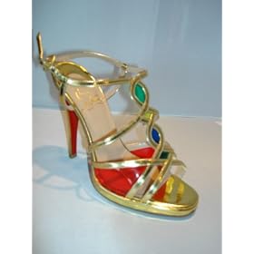 CHRISTIAN LOUBOUTIN Libelle Strap Sandals in Gold