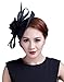 Cocktail Pillbox Hat Fascinator Hair Clip Bridal Headwear for Women Black