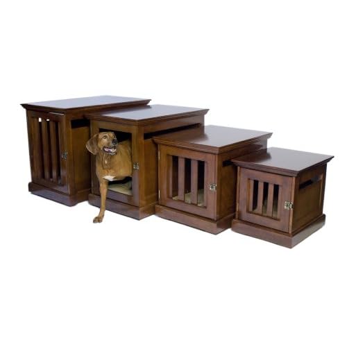 DenHaus TownHaus Indoor Dog House and End Table, Mahogany