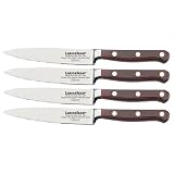 Review Lamson and Goodnow  / LamsonSharp Set of 4 Serrated Steak Knives- Wood Handle/ Silvertone Accents